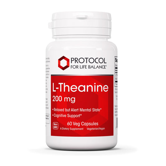 PROTOCOL FOR LIFE BALANCE L-Theanine 200mg - Normal Stress Relief - Non-Drowsy - 60 Veg Caps