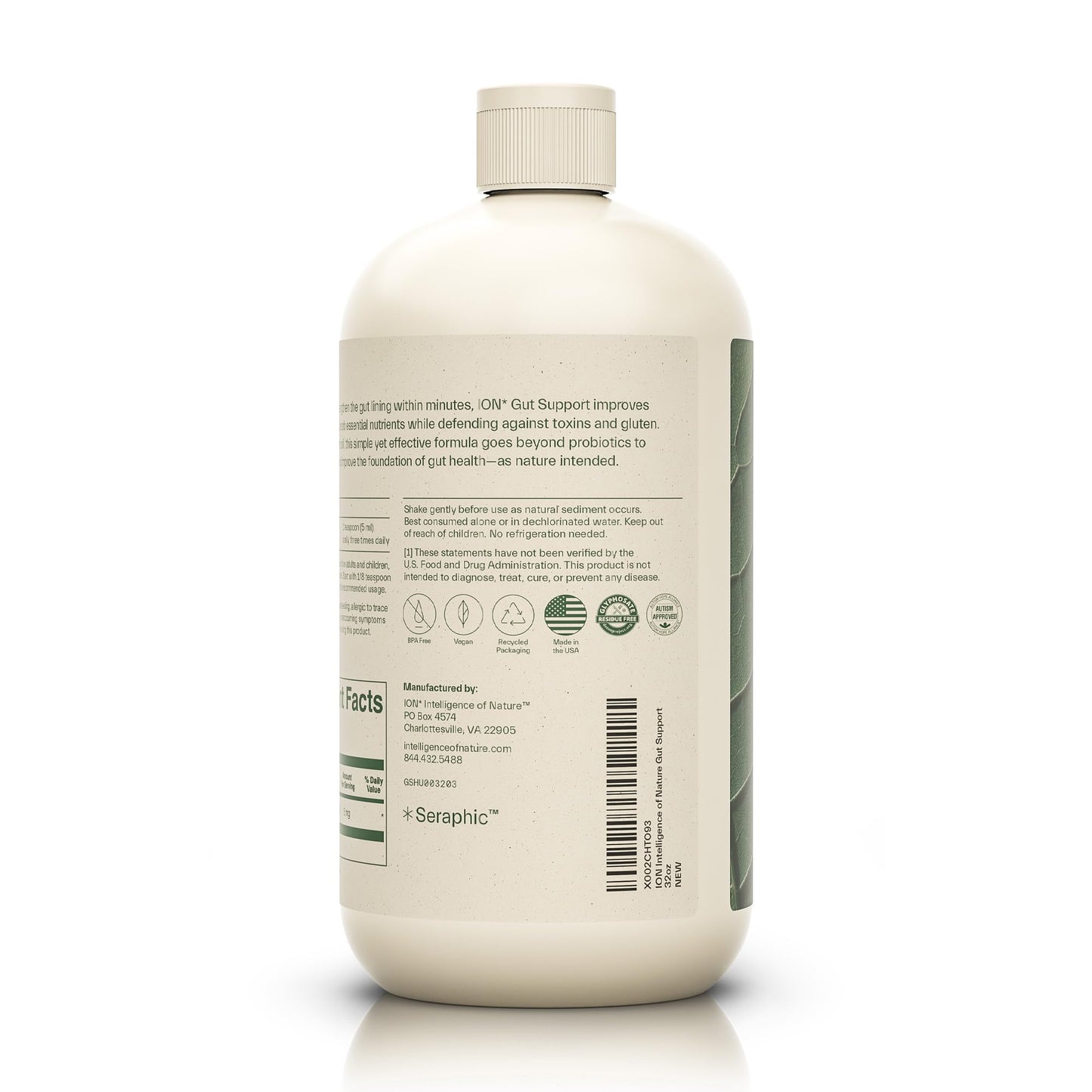 ION* Intelligence of Nature Gut Support Liquid | Promotes Digestive Wellness, Strengthens Immune Function, Alleviates Gluten Sensitivity, Enhances Mental Clarity | 2-Month Supply (32 oz.)