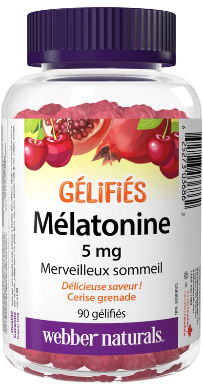 Webber Naturals Melatonin 5 mg Gummy, 90 Gummies