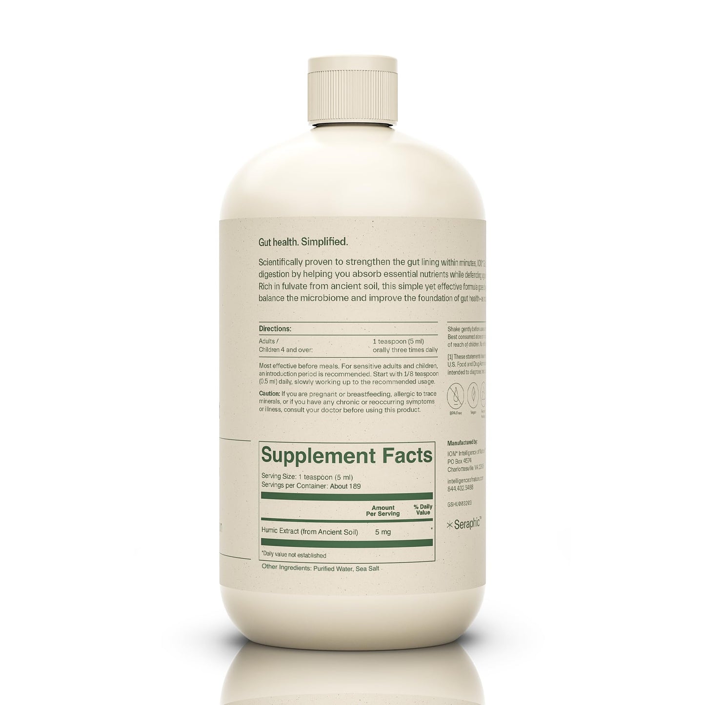 ION* Intelligence of Nature Gut Support Liquid | Promotes Digestive Wellness, Strengthens Immune Function, Alleviates Gluten Sensitivity, Enhances Mental Clarity | 2-Month Supply (32 oz.)