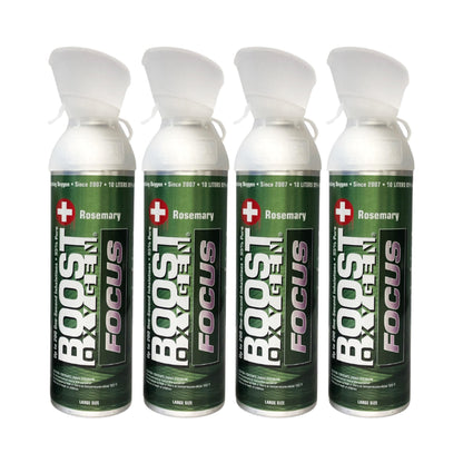 Boost Oxygen Large Focus Rosemary Aroma 10 Liter Canister | All-Natural Resiratory Support for Aerobic Recovery, Altitude, Performance and Health (4 Pack)
