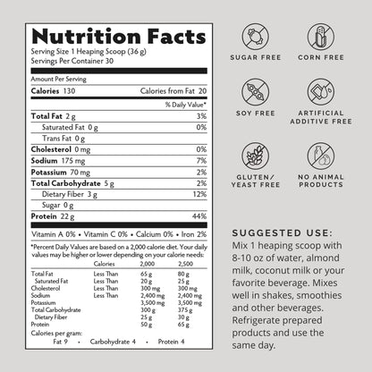 BRAINMD Dr Amen Omni Protein Chocolate - 2.38 lbs - Plant-Based Protein Powder - Promotes Energy & Exercise Recovery - Vegan, Vegetarian, Sugar Free, Gluten Free - 30 Servings