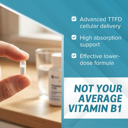 Objective Nutrients Thiamax TTFD Thiamine B1 Supplement | Vitamin B1 Supplement for Energy Focus – 60 Capsules