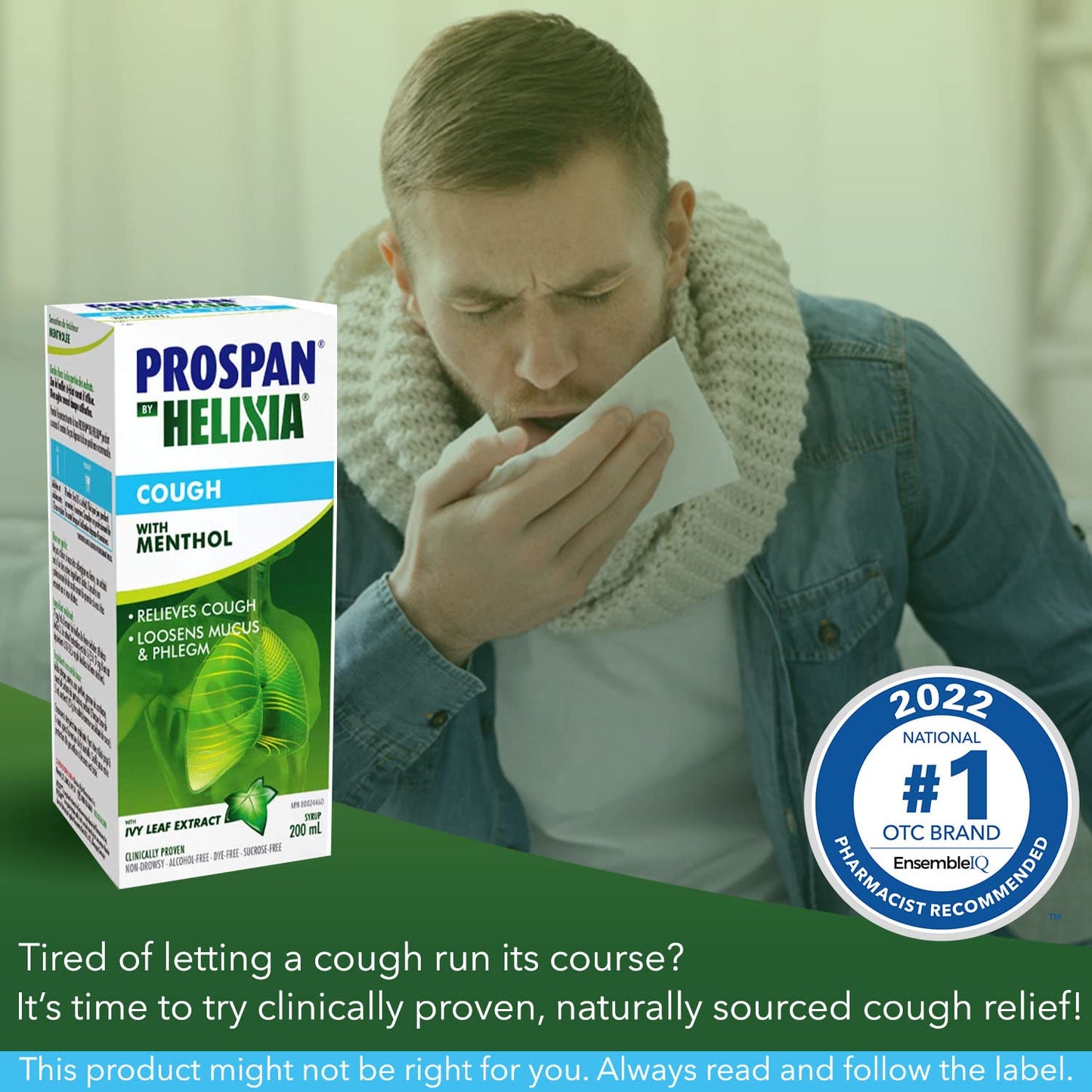 Helixia Prospan Natural Cough Syrup with Ivy Leaf Extract - Expectorant, Helps Eliminate Mucus & Phlegm - Cough Relief for Adults (100ml)