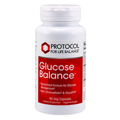 Protocol Glucose Balance - Supports Carbohydrate Metabolism* - with Chromium, Magnesium & Biotin - Kosher & Dairy Free - 90 Veg Caps