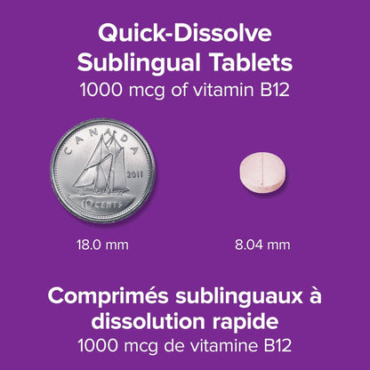 Webber Naturals Vitamin B12 1000 mcg, Quick Dissolve, 150 Tablets, Supports Energy Production and Metabolism