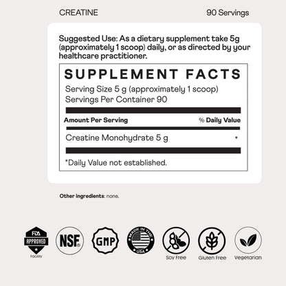 Nuray Créatine Monohydrate en Poudre Premium – Booster d'Énergie et de Performance Sportive & Récupération, Soutien de la Masse Musculaire & Fonction Cérébrale – Sans Arôme, 90 Doses, Végétarien