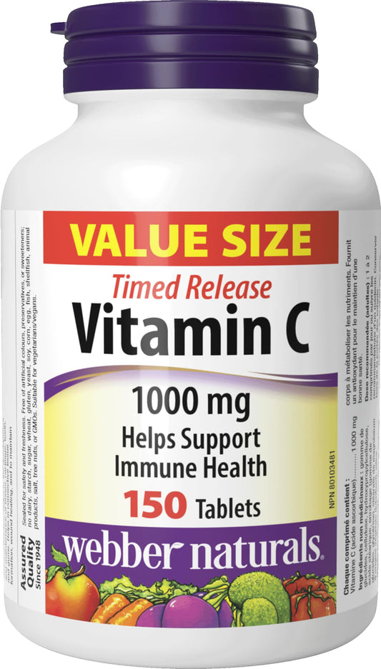Webber Naturals Vitamin C 1000 mg, 150 Tablets, Value Size