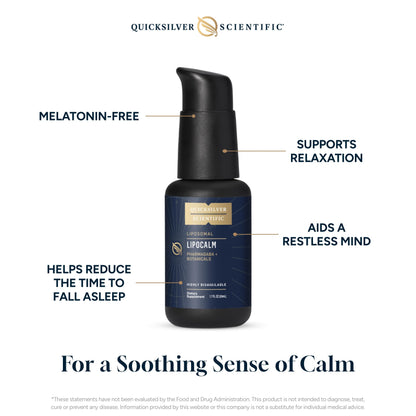 Quicksilver Scientific LipoCalm - Liposomal GABA with Herbs for Relaxation Support - Chamomile, Passionflower Herb & Skullcap Supplement for Peace of Mind & Sleep Calm Support (1.7oz / 50ml)