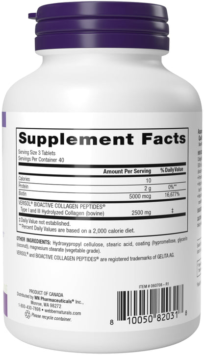 Collagen30 with Biotin, 2,500 mg of Collagen Peptides, 120 Tablets