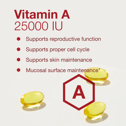 PROTOCOL FOR LIFE BALANCE Vitamin A 25,000 IU - Eye, Retina, and Immune Health - 100 Softgels