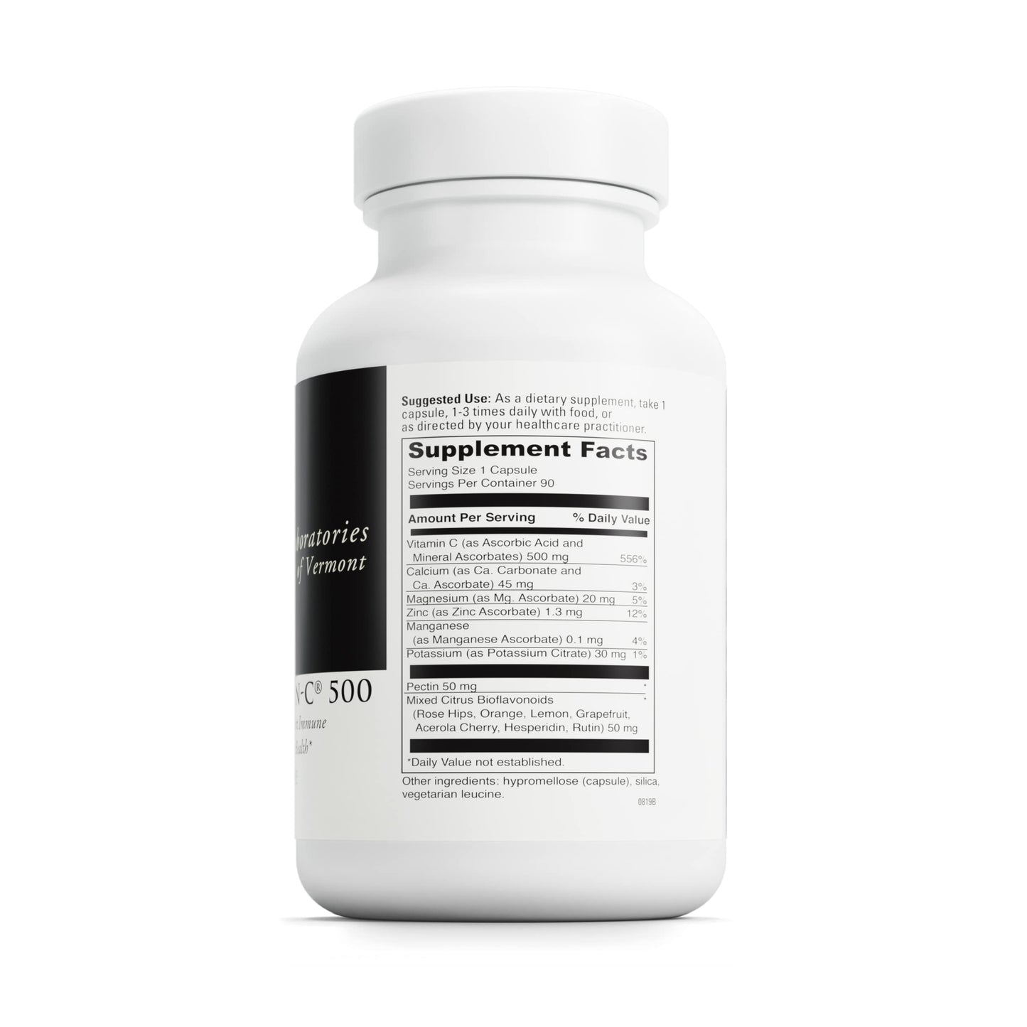 DAVINCI Labs Poten-C 500 - Dietary Supplement to Support Immune System Function & Collagen Health* - with Vitamin C, Calcium, Magnesium, Potassium, and More - Vegetarian - Gluten-Free - 90 Tablets