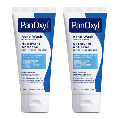PanOxyl Acne Wash, 4% Benzoyl Peroxide, For Face & Body, 85g, Pack of 2