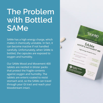 BRAINMD Dr Amen Same Mood & Movement 400-30 Tablets - Promotes Emotional Balance, Liver Health, Joint Comfort & Mobility - Gluten Free - 30 Servings