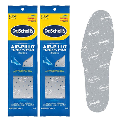 Dr.scholl's Double Insoles with Memory Foam for Men's or Women's, (2 Pairs for His & Her).