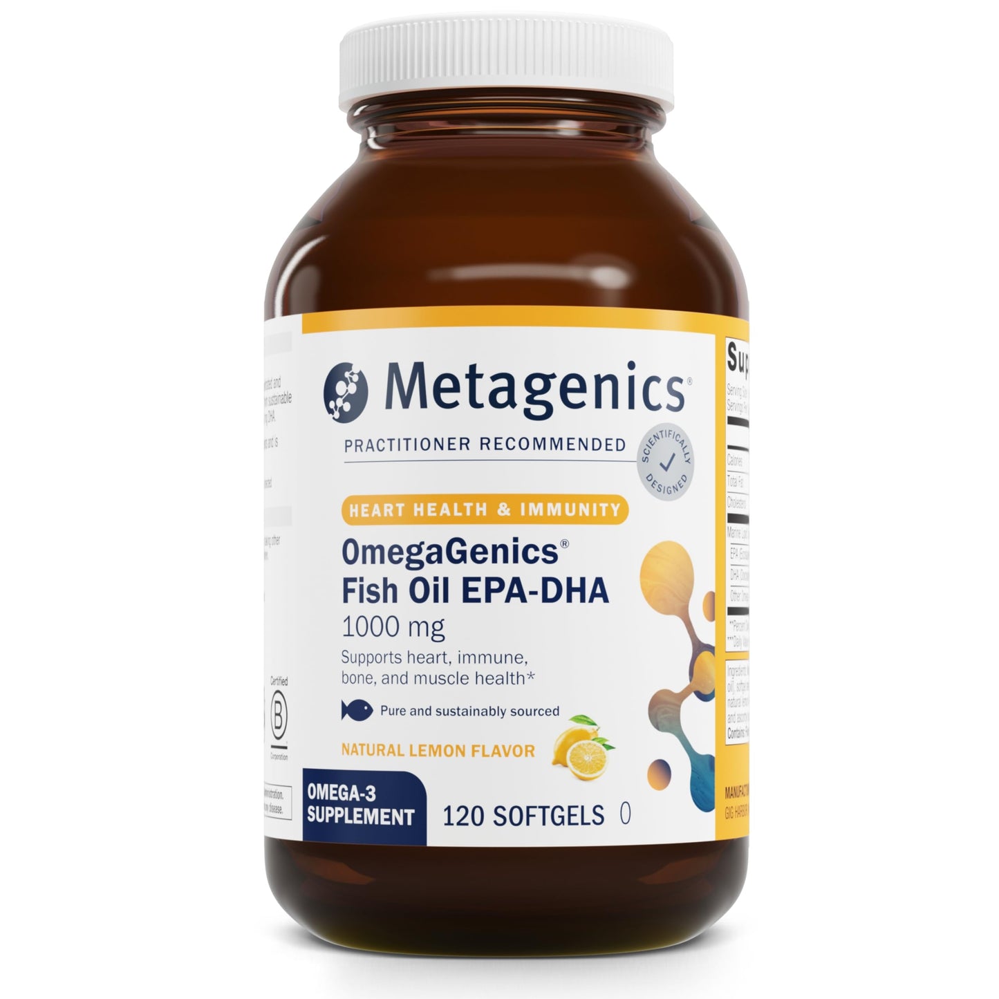 Metagenics OmegaGenics Fish Oil EPA-DHA 1000 mg - High Potency - Omega-3 Fish Oil Supplement - for Heart Health, Musculoskeletal Health & Immune System Health* - with DHA & EPA - 120 Softgels