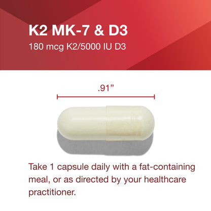 PROTOCOL FOR LIFE BALANCE - K2 MK-7 and D3 - Vascular Health and Structural Support, Bone Strength, Appetite Suppressant, Natural Weight Loss, Supports Calcium Absorption - 60 Veg Capsules