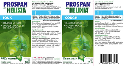 Helixia Prospan Natural Cough Syrup with Ivy Leaf Extract - Expectorant, Helps Eliminate Mucus & Phlegm - Cough Relief for Adults (100ml)