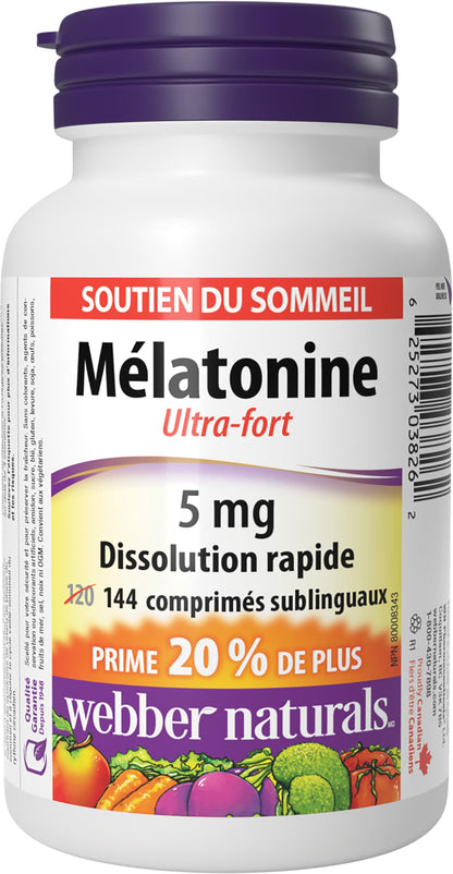 Webber Naturals Melatonin 5 mg, 144 Quick Dissolve Tablets