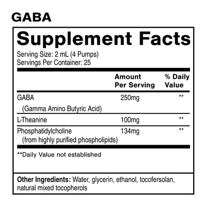 Quicksilver Scientific Liposomal GABA + L Theanine - Calm, Stress Response & Brain Support - Bioavailable GABA Supplement with L Theanine 100mg (1.7oz/50ml)