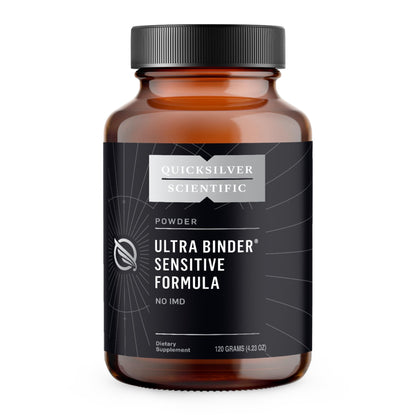 Quicksilver Scientific Ultra Binder Sensitive Formula - Gut Health Supplement with Activated Charcoal, Bentonite Clay - Cleansing Support Powder (120g)