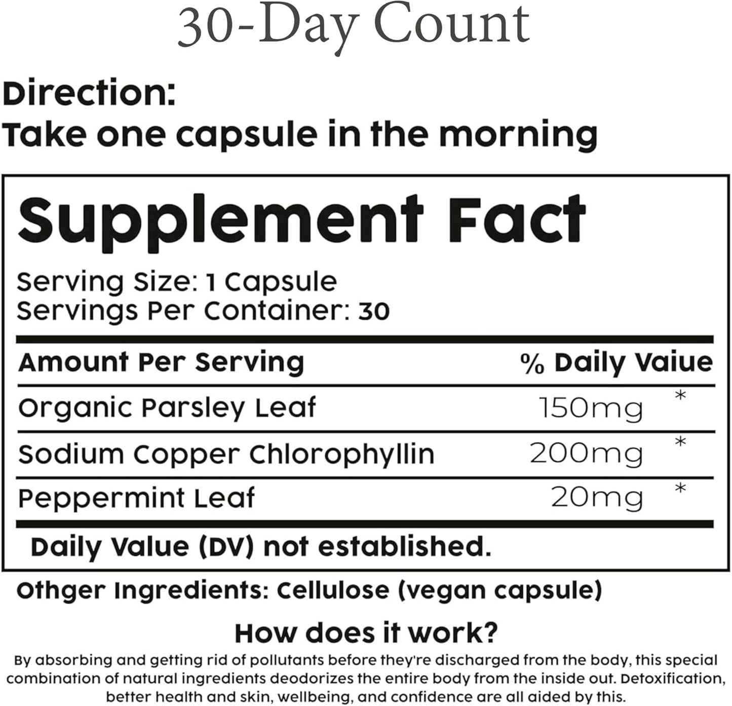 BodyBreeze Internal Deodorant Supplement - 30 Capsules