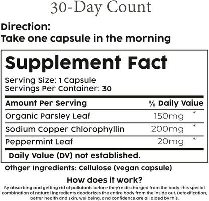 BodyBreeze Internal Deodorant Supplement - 30 Capsules