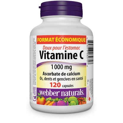 Webber Naturals Vitamin C Stomach Friendly 1000 mg, 120 Capsules