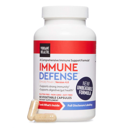 Vibrant Health, Immune Defense, Natural Immune and Digestive Support, 60 Capsules