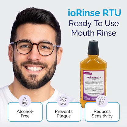 ioRinse Ready-to-Use (RTU) Mouthwash for Fresher Breath Zero Alcohol - Soft Mint Flavor, 1L