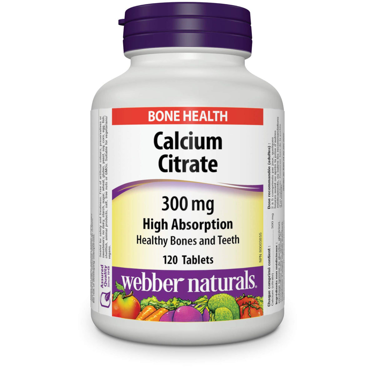 Webber Naturals Calcium Citrate Supplement, 120 Tablets