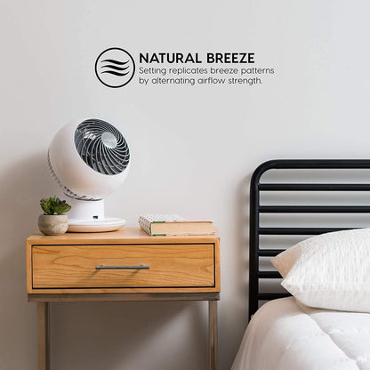 IRIS USA WOOZOO Desk Fan with Remote, Oscillating Table Air Circulator, 5 Speeds, Low Noise Motor, Small Fan for Bedroom, Office, Dorm, White