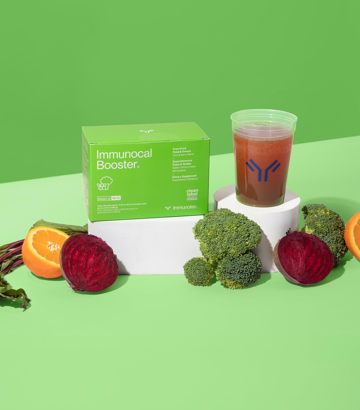 Immunocal Booster – Supplement with Over 50 Fruits & Veggies, Relieves Inflammation, Immune Support, Antioxidant, Selenium + Sulforaphane (Nrf2 Activator™) | Gluten Free, Sugar Free | 30 Servings