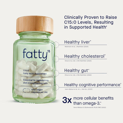 Fatty15 C15:0 Pentadecanoic Acid Supplement - 90 Vegan Capsules