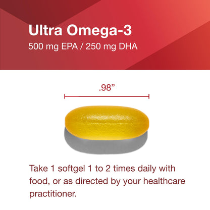 PROTOCOL FOR LIFE BALANCE Ultra Omega-3-500mg EPA & 250mg DHA - Fish Oil for Brain Support Heart & Nervous System Health - EPA DHA Omega Supplement - Non-GMO & Halal - 90 Softgels
