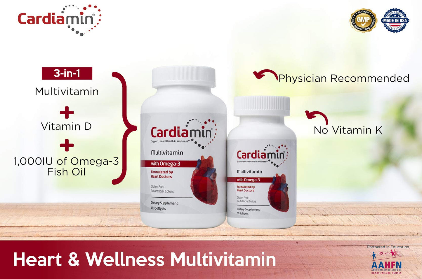 Cardiamin Heart Health and General Wellness Multivitamins 90-Day Supply