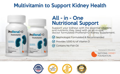 Nephroceuticals ProRenal+D Kidney Multivitamins 30-Day Supply