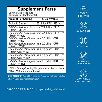 Dr Amen BrainMD ProBrainBiotics MAX - 30 Capsules - Probiotics for Brain, Immune & Intestinal Health - Gluten Free - 30 Servings