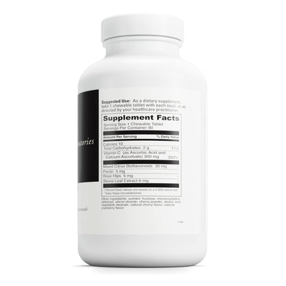 DaVinci Labs Chewable C-300 - Vitamin C Supplement to Support Immune Health, Cholesterol and Collagen Production - With Vitamin C, Pectin and More - Gluten-Free - Cherry Flavor - 90 Vegetarian Tablets