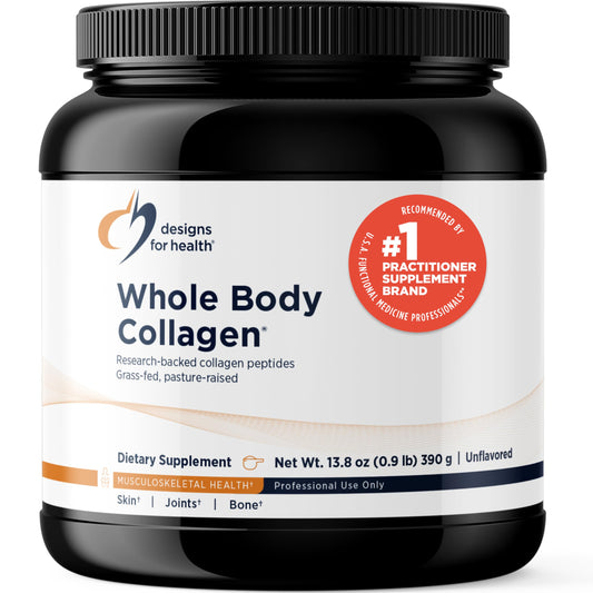 Designs for Health Whole Body Collagen Powder - Hydrolyzed Collagen Peptides Powder for Skin, Joint + Bone Health - Fortigel, Fortibone & Verisol Collagen for Women & Men, Unflavored (30 Servings)