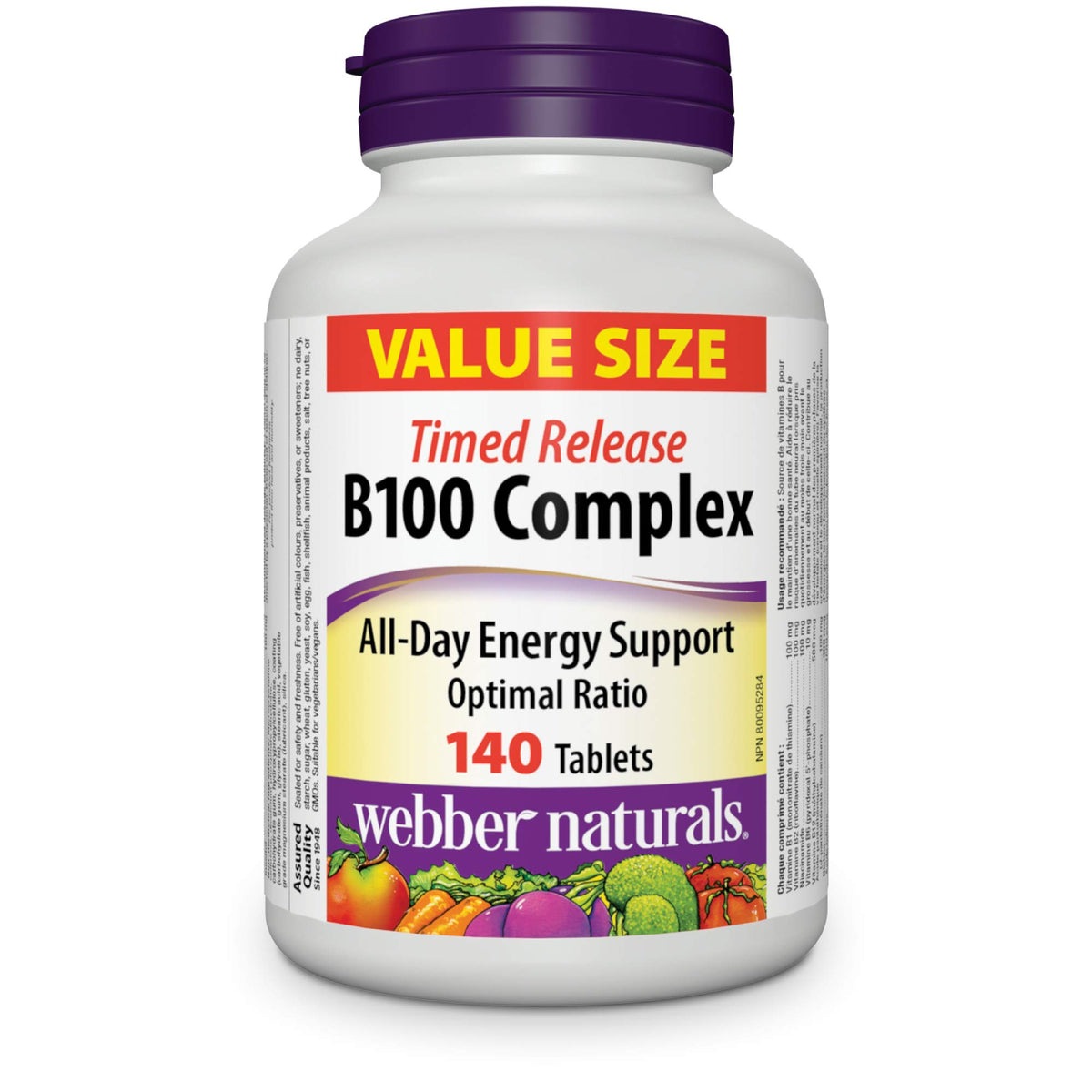 Webber Naturals Vitamin B100 Complex, 140 Tablets, Value Size