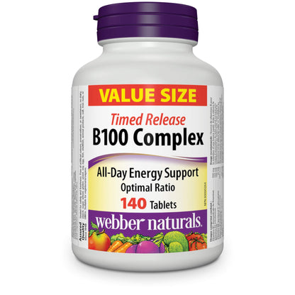 Webber Naturals Vitamin B100 Complex, 140 Tablets, Value Size