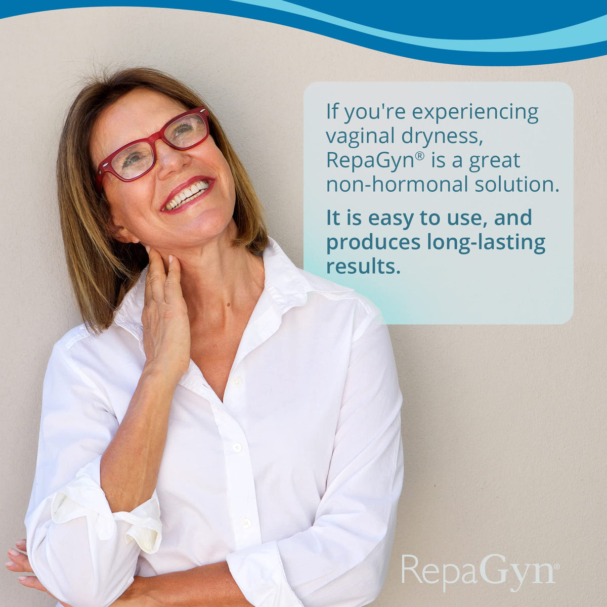 RepaGyn Vaginal Dryness Moisturizer - Helps Relieve Vaginal Dryness and Moisturizes Vaginal Tissue - Made with Hyaluronic Acid to Promote Healing of Vaginal Mucosa - Non-hormonal Natural Health Product