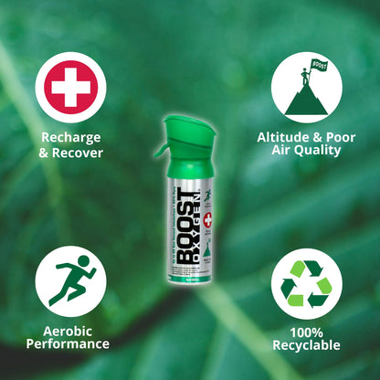 Boost Oxygen Pocket Size Natural 3L Canister | Respiratory Support for Aerobic Recovery, Altitude, Performance & Health (4 Pack)