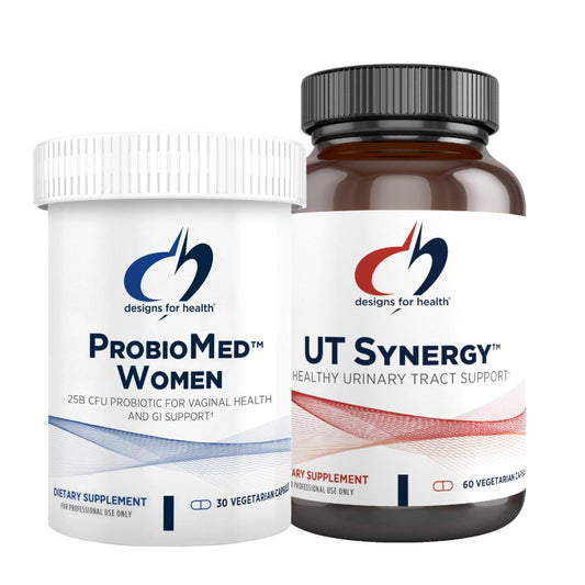 Designs for Health Vaginal Probiotic & UT Support Bundle - ProbioMed Women Probiotic (30 Capsules) for Gut Health & Vaginal pH, UT Synergy (60 Capsules) Urinary Tract Support with Hibiscus & D-Mannose