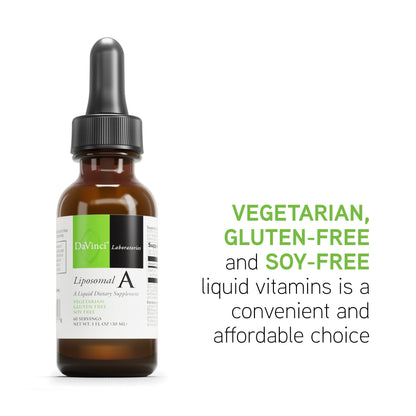 DAVINCI Labs Liposomal A - Liquid Vitamin A Supplement to Support Bone, Skin, Gut, Vision and Immune Health* - Gluten-Free - 30 ml