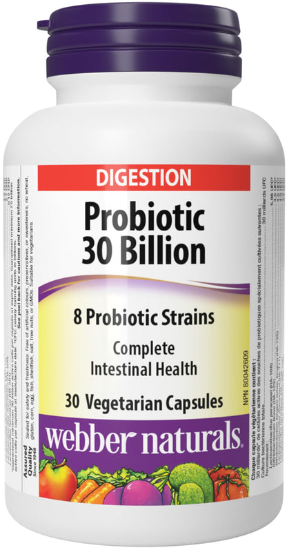 Webber Naturals Probiotic 30 Billion, 30 Capsules
