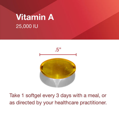 PROTOCOL FOR LIFE BALANCE Vitamin A 25,000 IU - Eye, Retina, and Immune Health - 100 Softgels