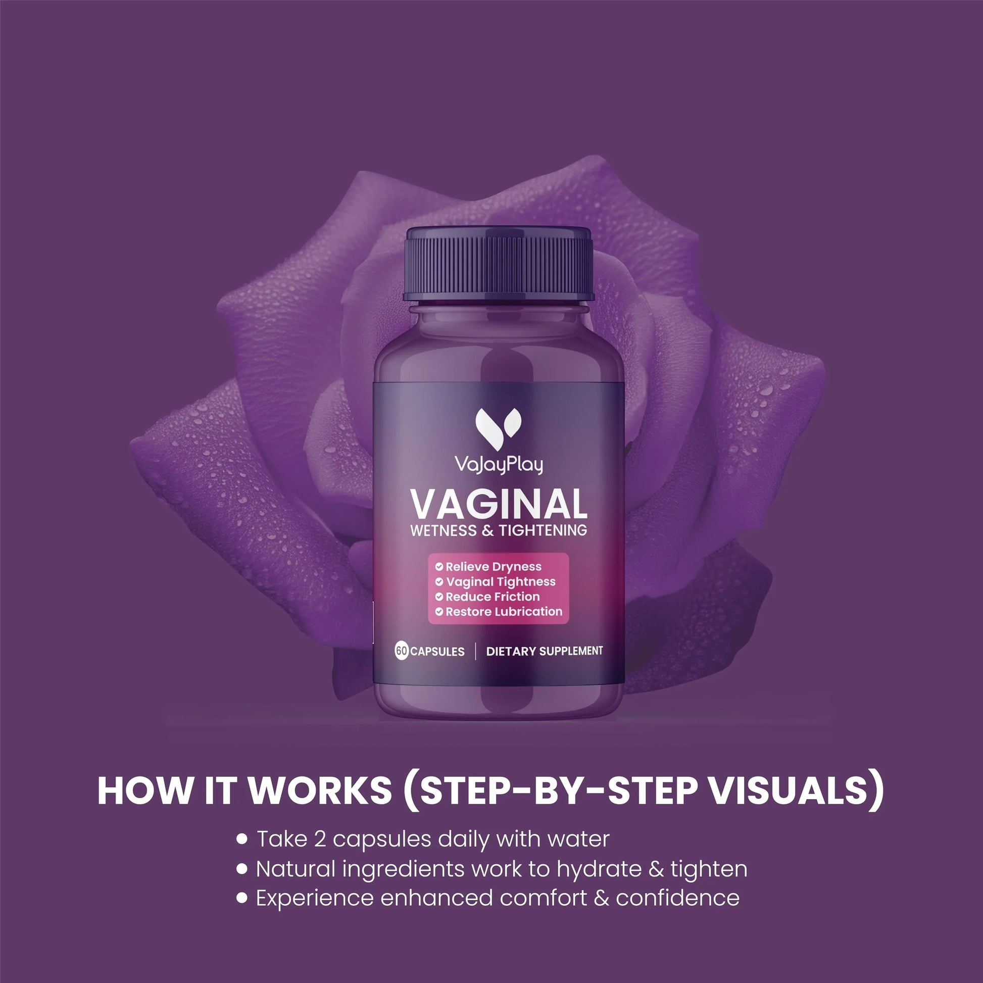 VaJayPlay Vaginal Wetness & Tightener - 60 Capsules Sante Medi VaJayPlay Vaginal Wetness & Tightener - 60 Capsules Sante Medi