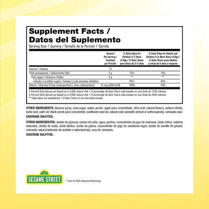 Children's Vitamin D3 600 IU Gummy, 180 Gummies